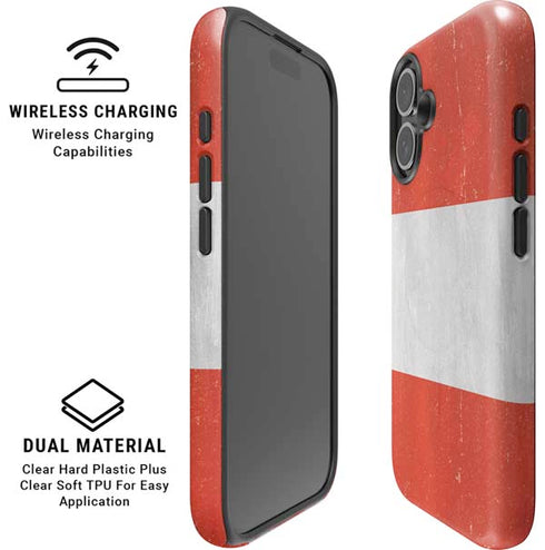 Distressed Austria Flag iPhone 16 Plus Magsafe Impact Case